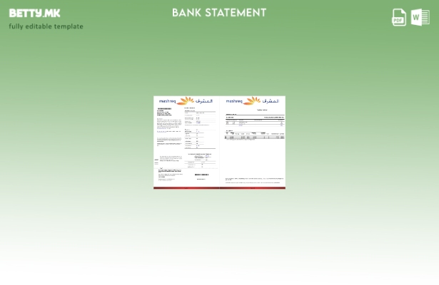 Модерен стил на шаблон за страници за зборови од банкарски извод од ОАЕ Машрек 1